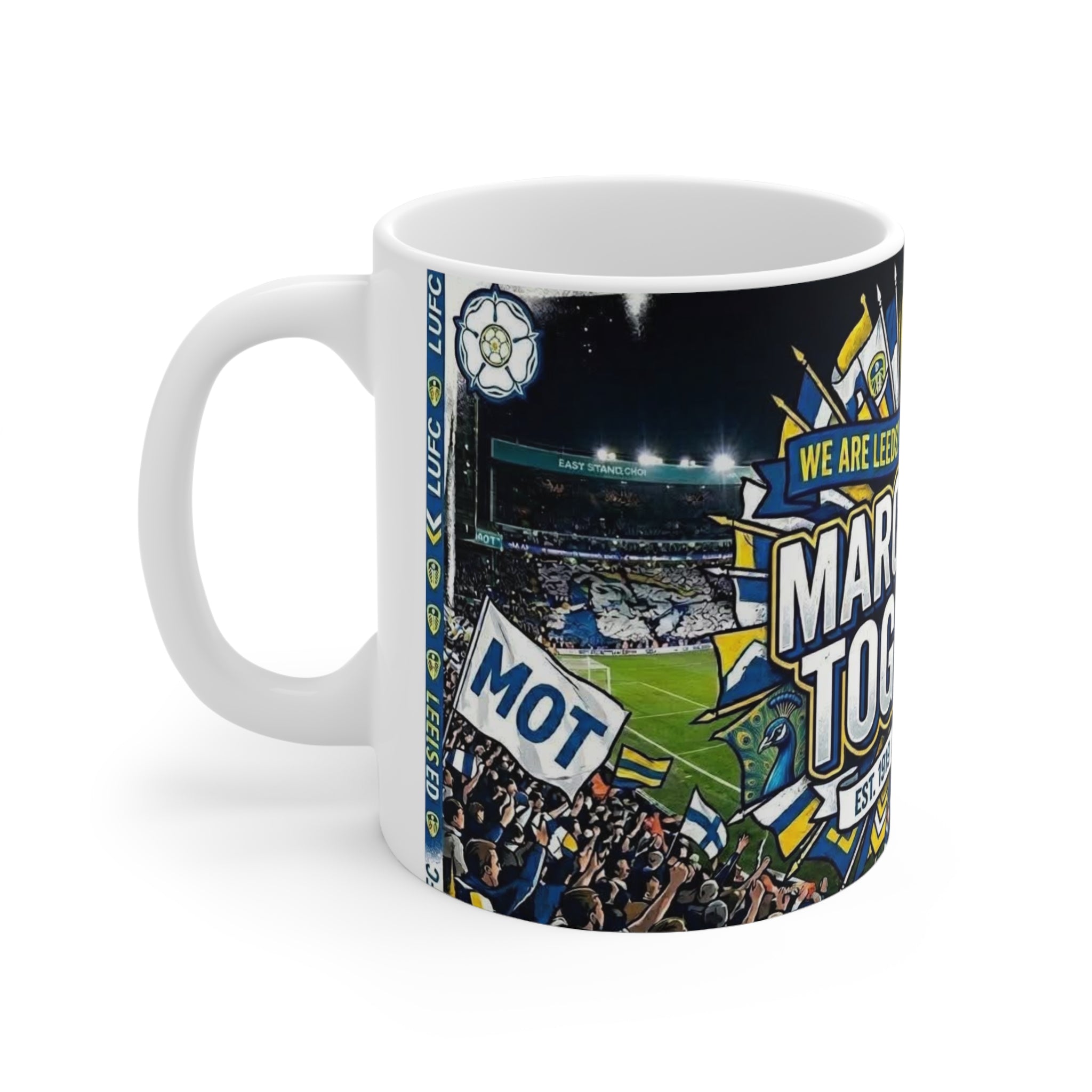 Leeds United 'Marching On Together' Ceramic Coffee Mug (11oz & 15oz)