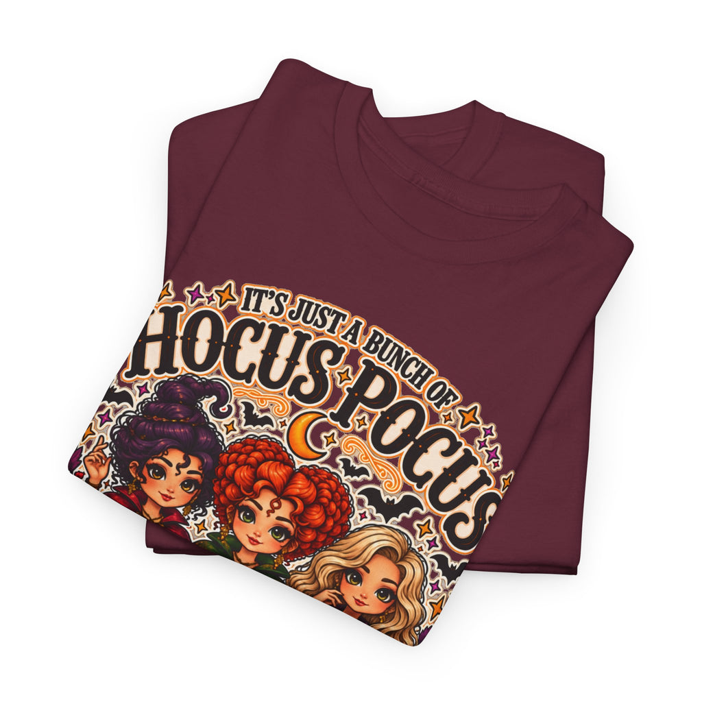 Hocus Pocus Witch Tee — "It's Just a Bunch of #HocusPocus" Halloween T-Shirt