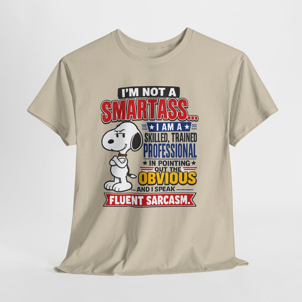 Snoopy Sarcasm T-Shirt – “I’m Not a Smartass… I Speak Fluent Sarcasm” Graphic Tee