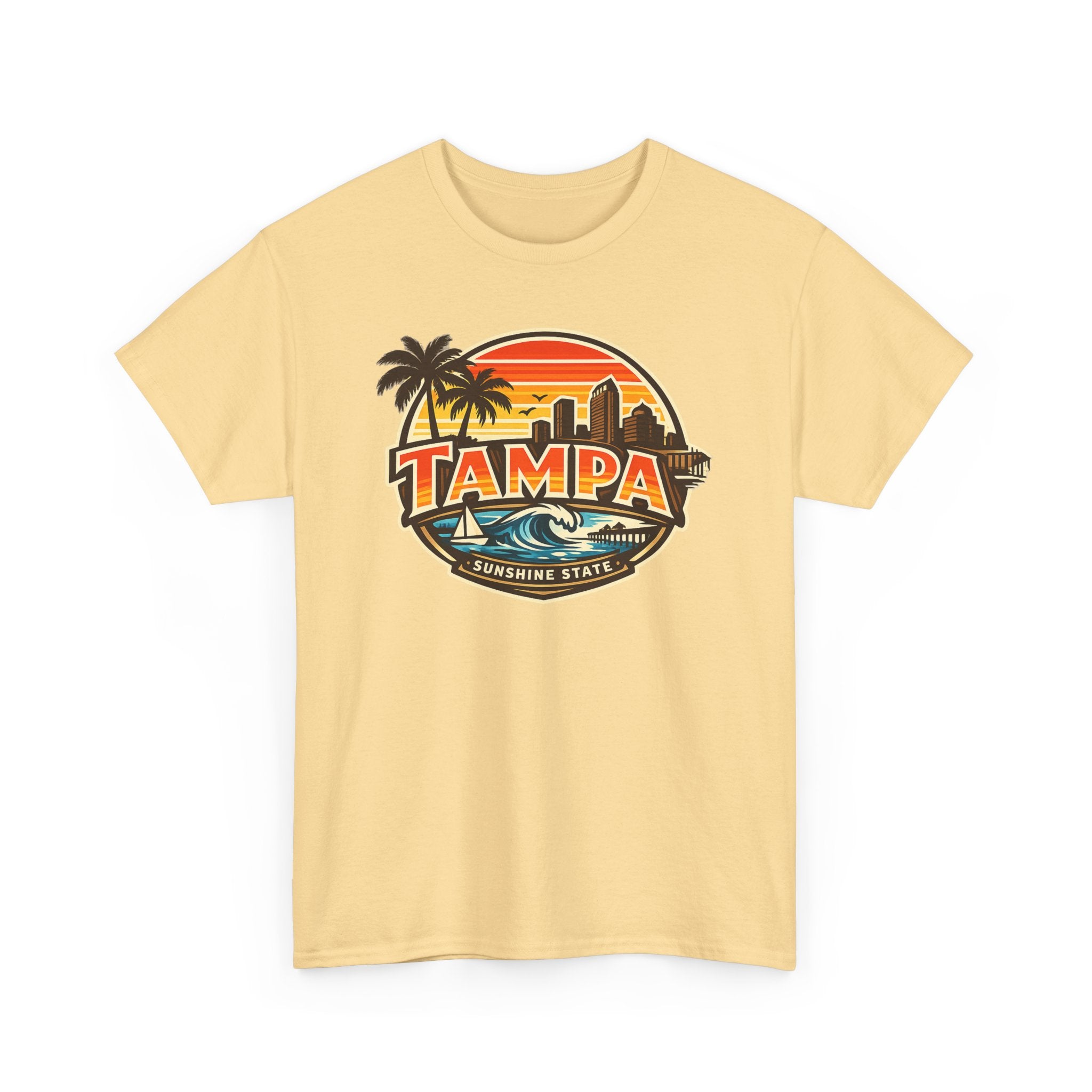 Tampa Retro Sunset T-Shirt – Vintage Palm Beach Skyline Tee