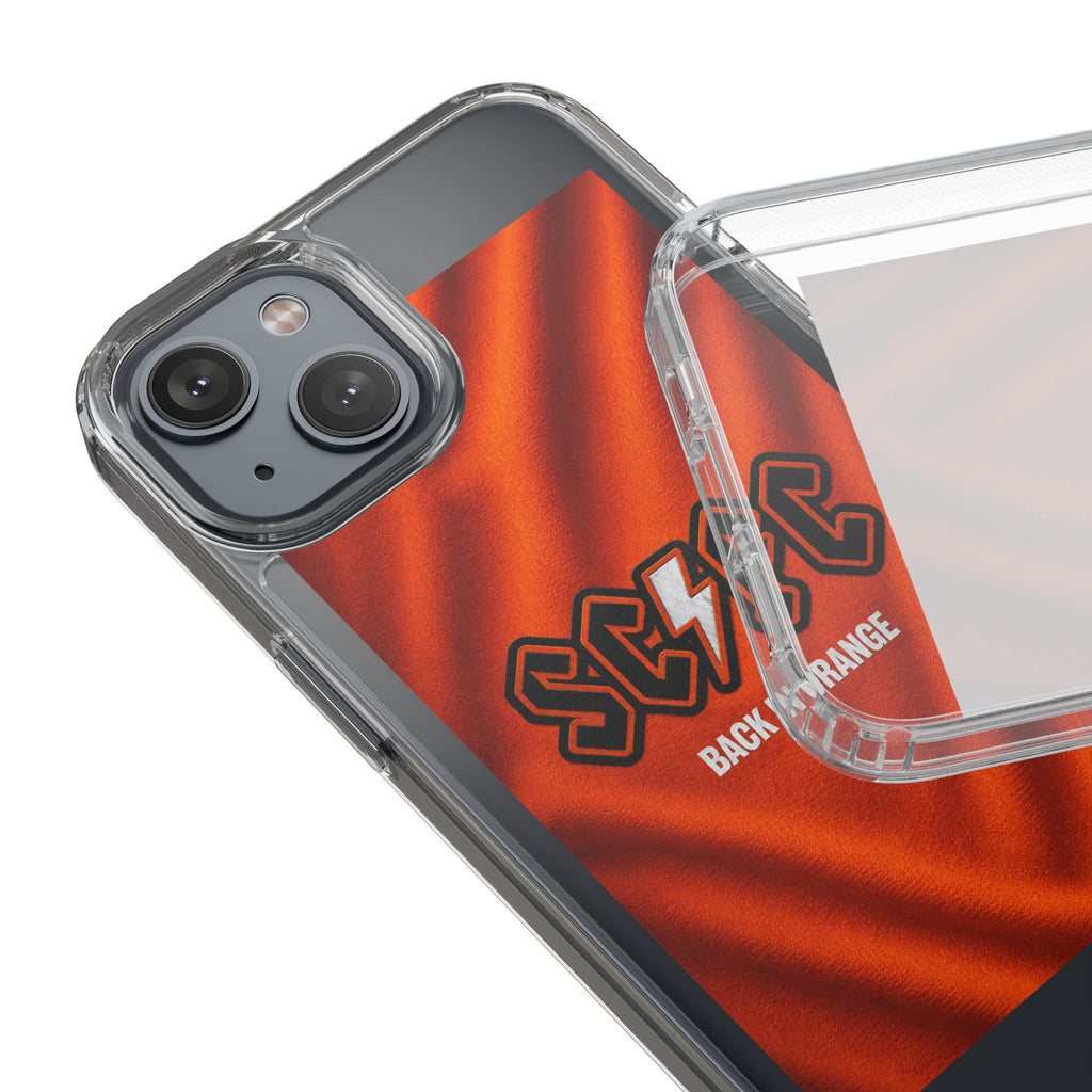 Salford CIty Inspired Phone Case — 'SCFC Back in Orange' Clear Protective Cover