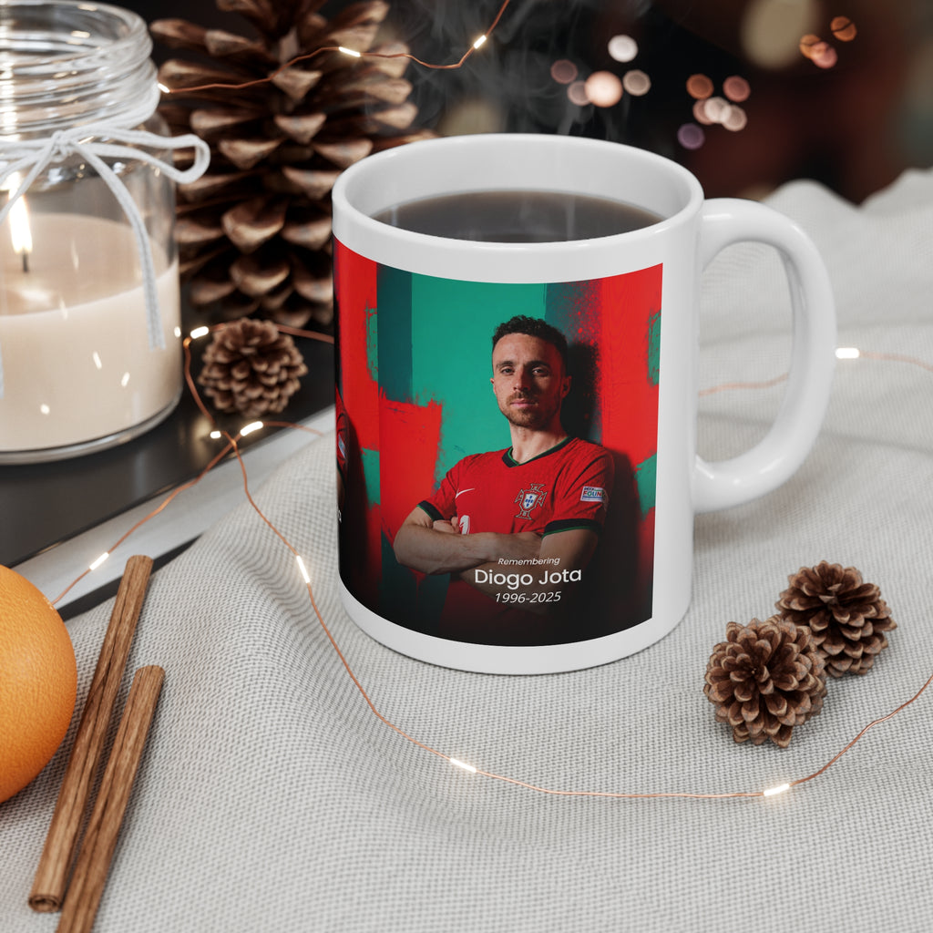Diogo Jota Photo Memorial Mug — Personalized Tribute Ceramic Coffee Cup (11oz & 15oz)