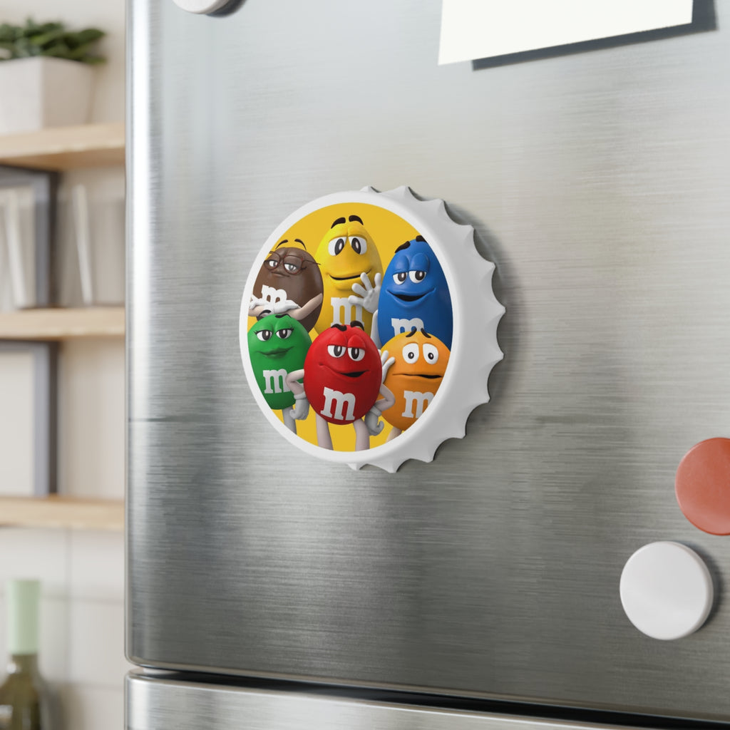M&M's Characters Inspired Bottle Opener Magnet — Colorful Candy Cap Opener