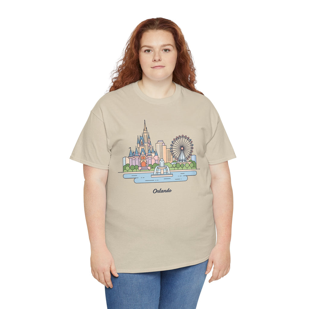Orlando Skyline T-Shirt — Cute Cityscape Graphic Tee with 'Orlando' Text