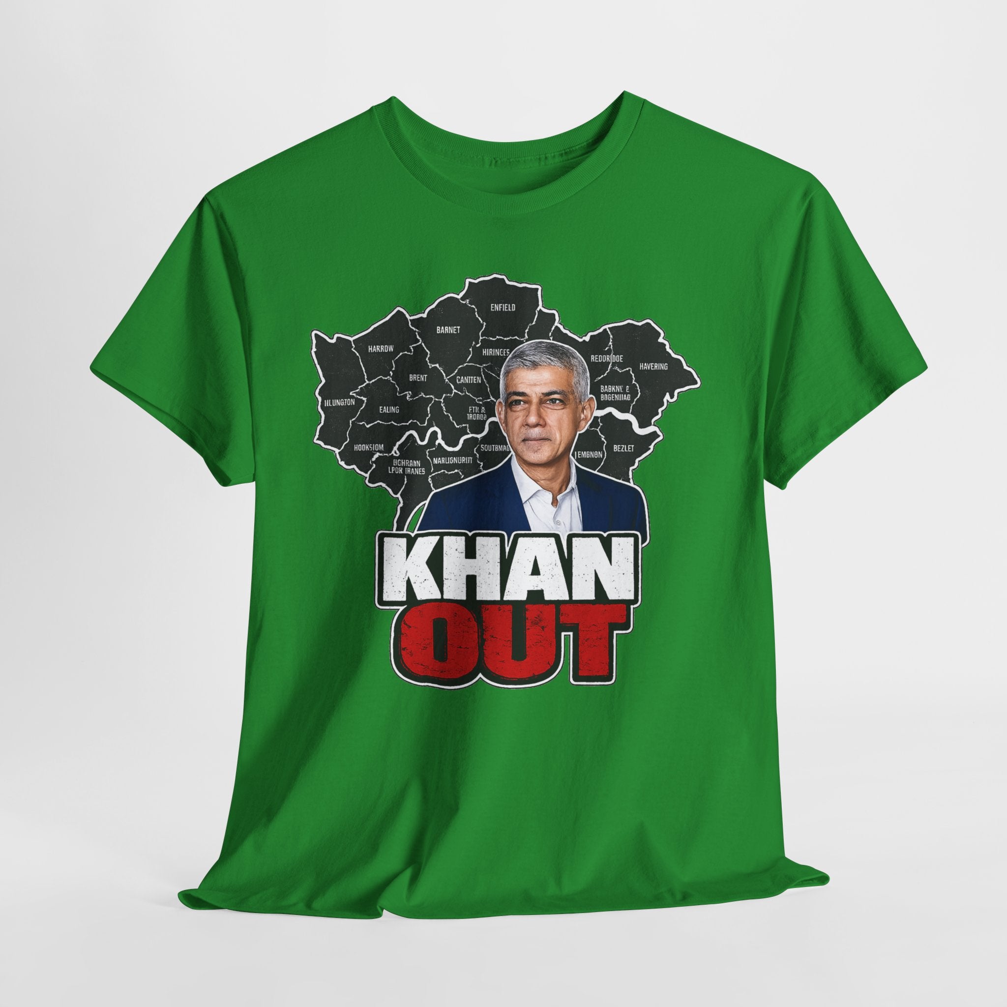 Sadiq Khan Out" Political Protest Tee with Sadiq Khan Graphic T-Shirt