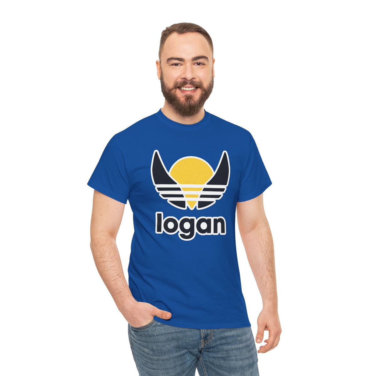 T‑Shirt — 'logan' Retro Sunrise Logo Cotton Tee