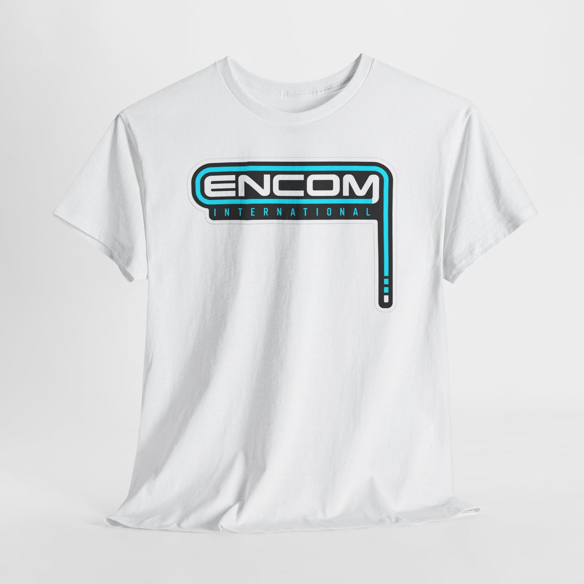 ENCOM International Logo Cotton T-Shirt — Retro Tech Gaming Tee