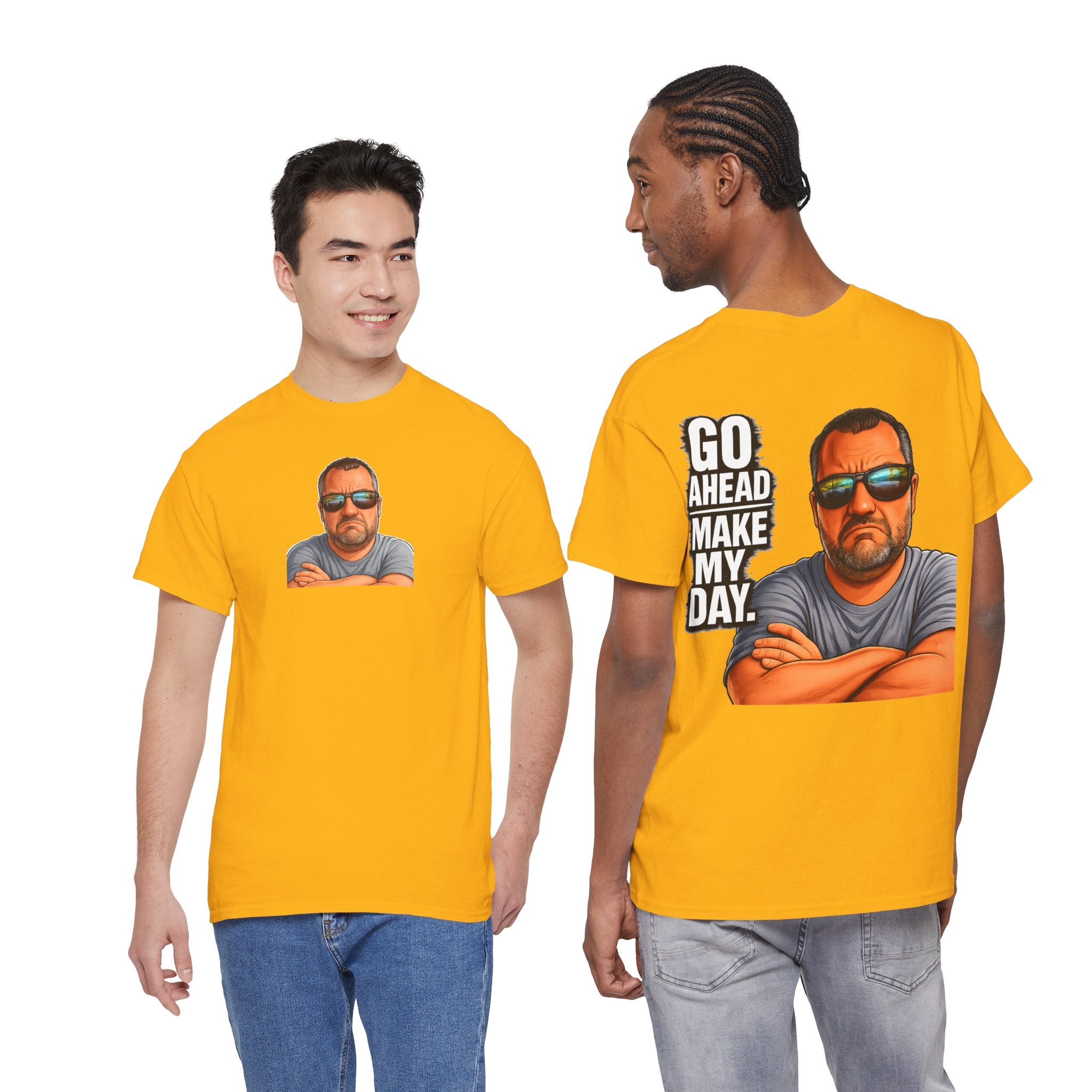 Go Ahead Make My Day T-Shirt — Sunglasses Guy Graphic Tee