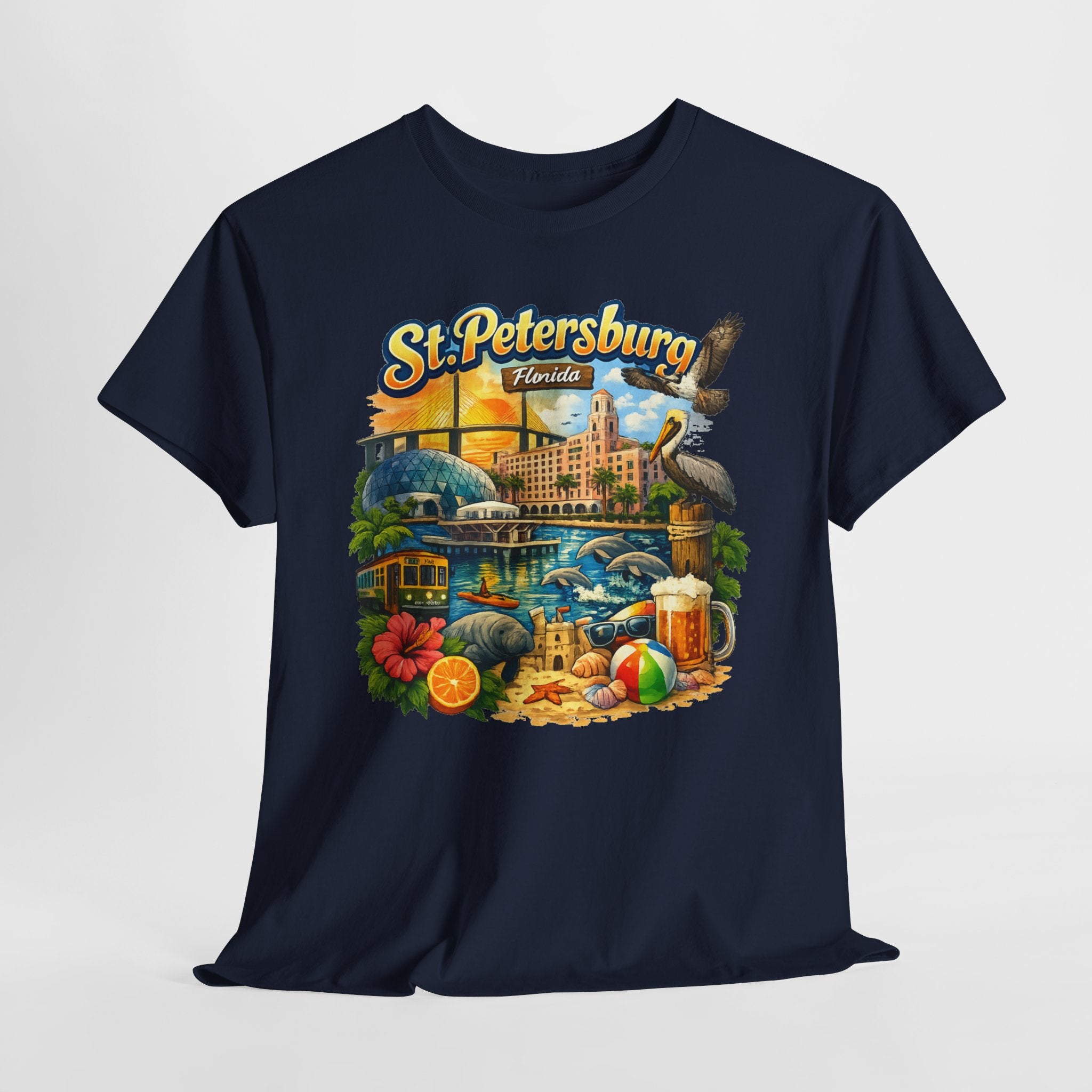 St. Petersburg Florida Retro Beach Scene T-Shirt