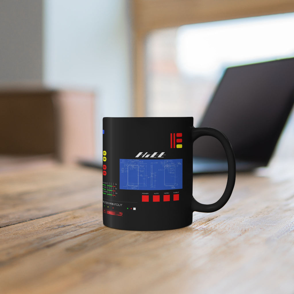 Knight Rider Kitt Dashboard Computer Console Black Mug — Futuristic Control Panel Design (11oz & 15oz)