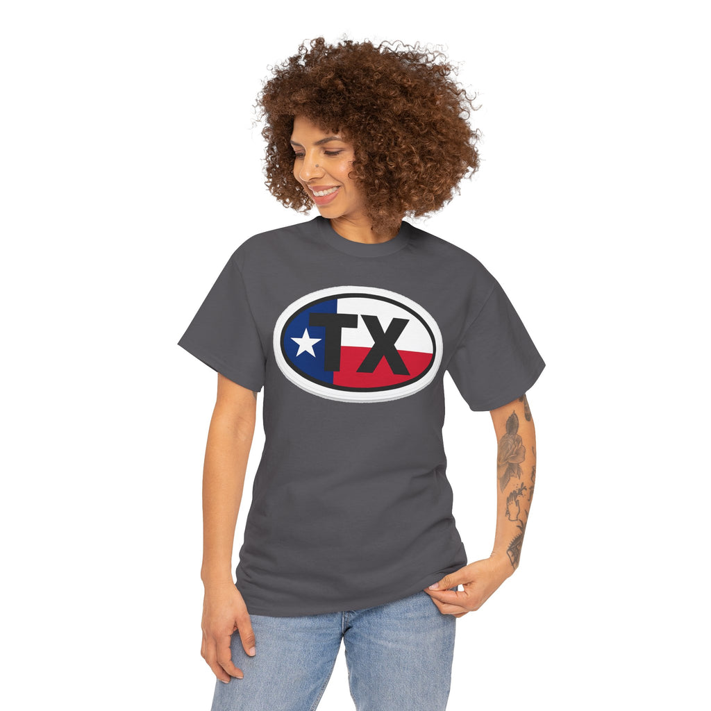 Texas Flag TX Oval T-Shirt — Patriotic Lone Star Tee