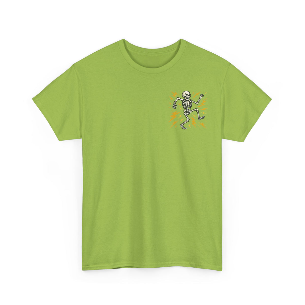 Electrician Skeleton Tee — "I'm an Electrician: If I Dance Without Music, Shut the Main Breaker Off"
