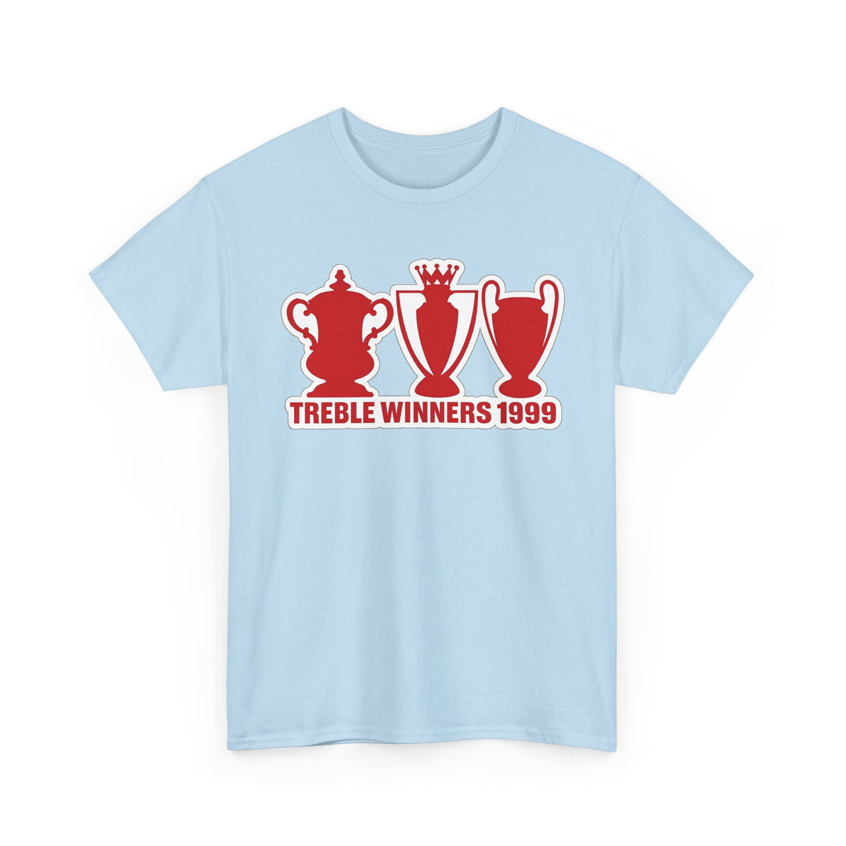 Manchester United Treble Winners 1999 Trophy Graphic Cotton T-Shirt