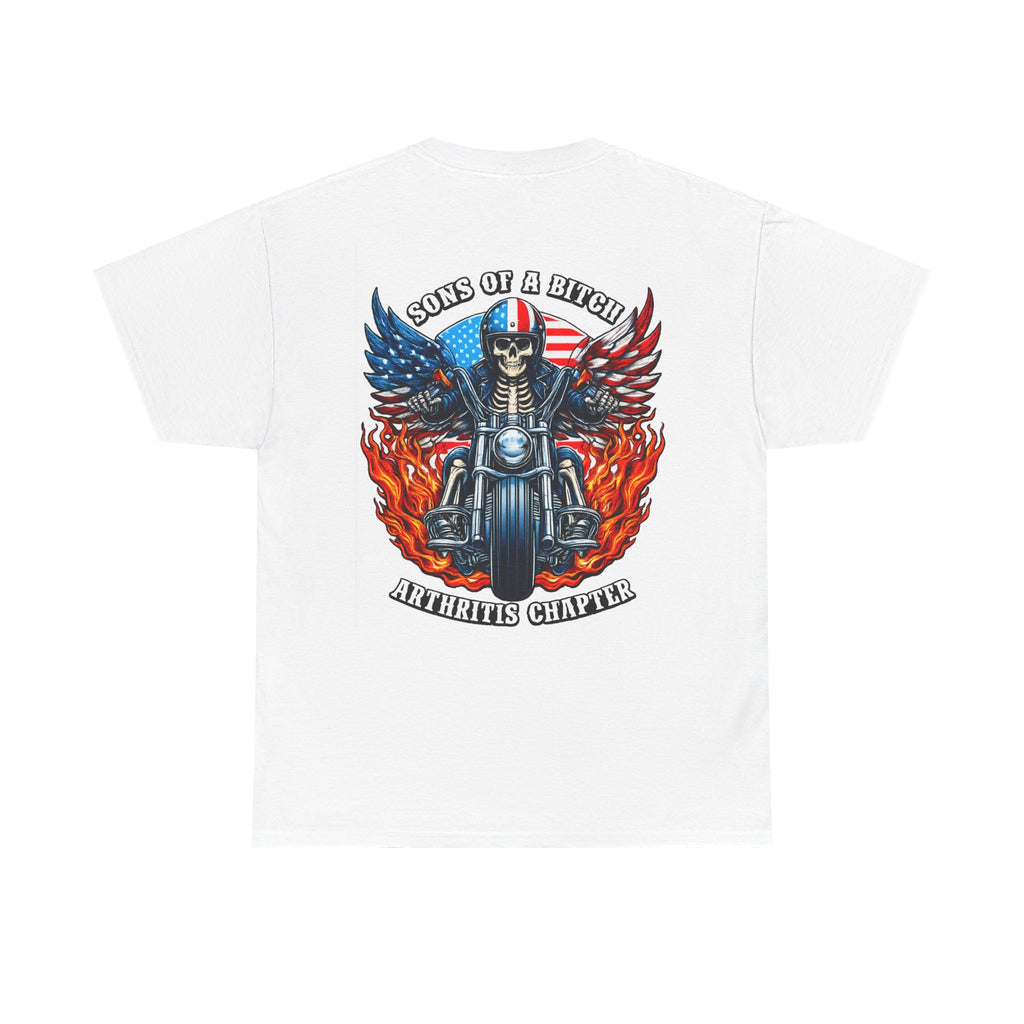 Motorcycle Skull Tee — "Sons of a B***h" Patriotic Biker Shirt