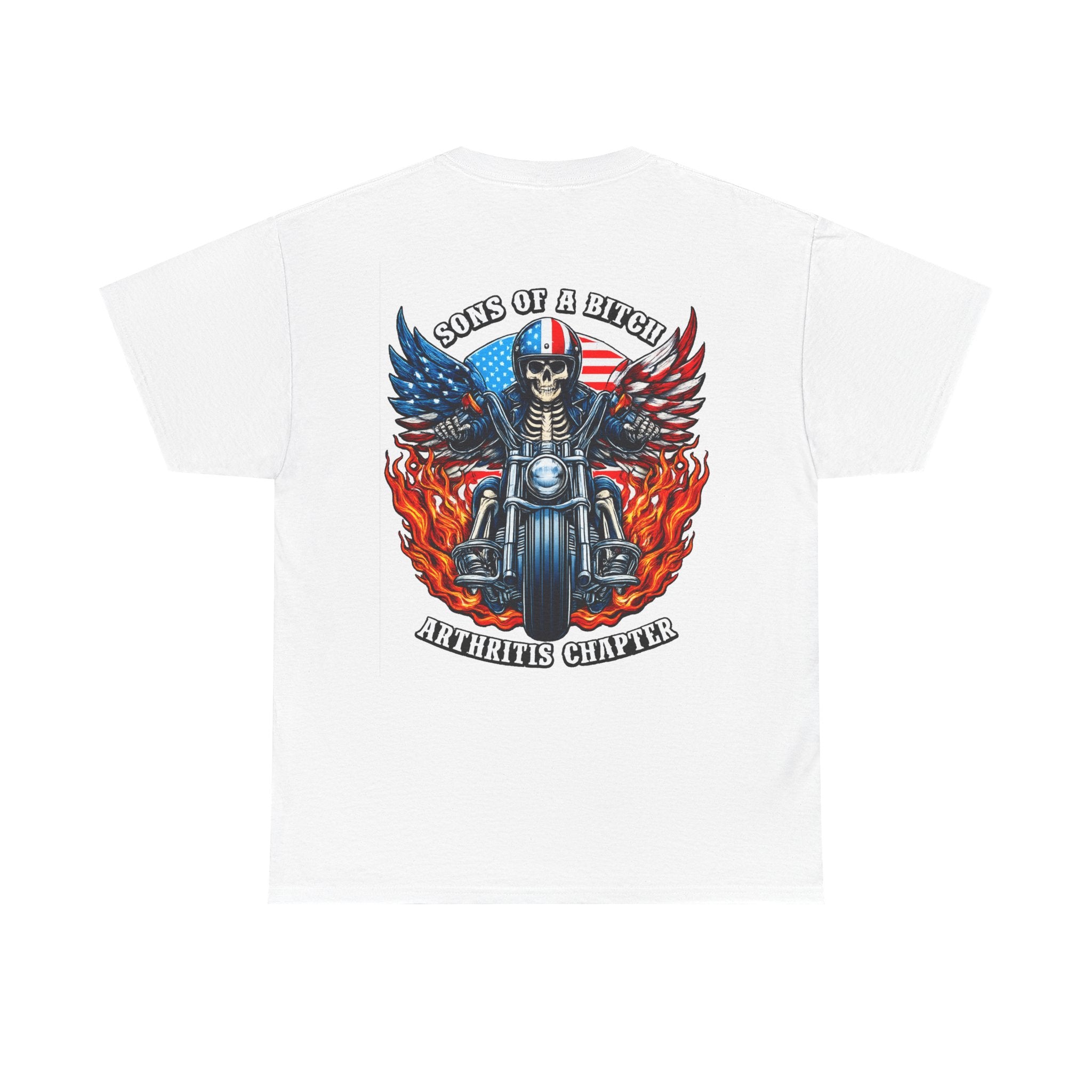 Motorcycle Skull Tee — "Sons of a B***h" Patriotic Biker Shirt