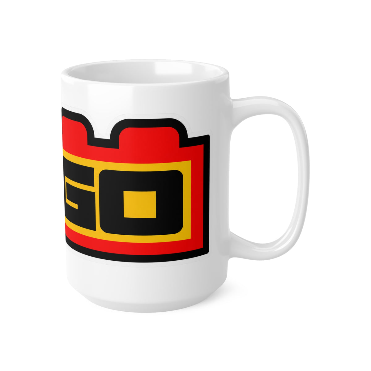 LEGO Logo Ceramic Coffee Mug — 11oz & 15oz Retro Brick Design
