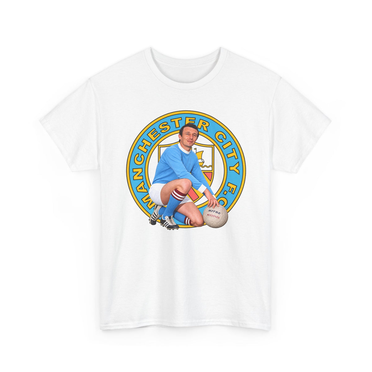 Mike Summerbee Manchester City Legend Retro Player Soccer T-Shirt