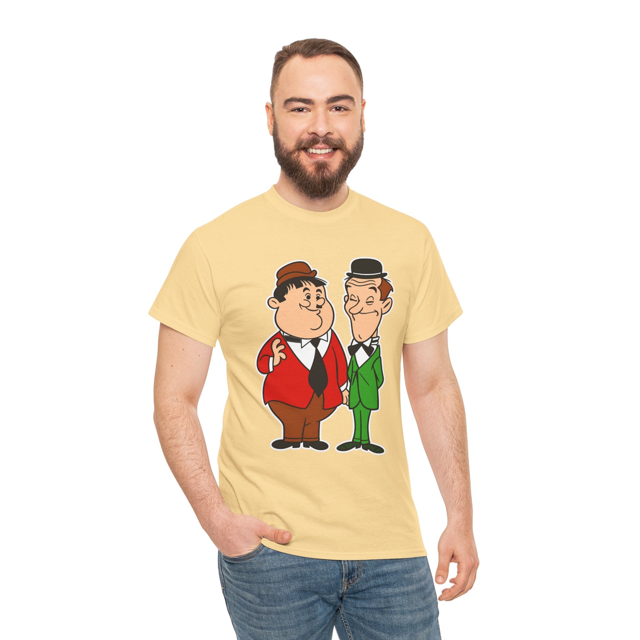 Comedy Duo Vintage Cartoon Cotton T-Shirt