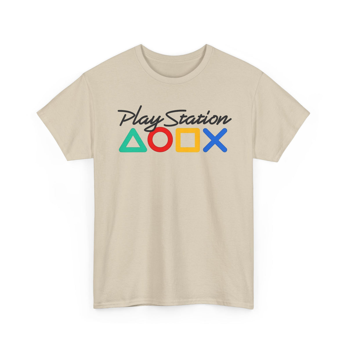 Play Station Controller Symbols Tee — Retro Gaming Shirt with Triangle Circle Square X Design