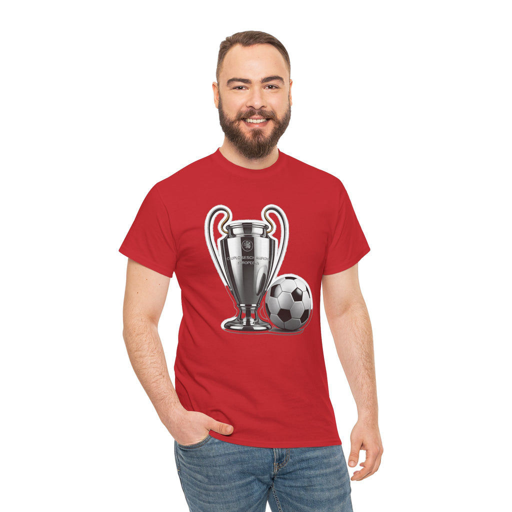 European Cup / Champions League Trophy & Ball Graphic Cotton T-Shirt