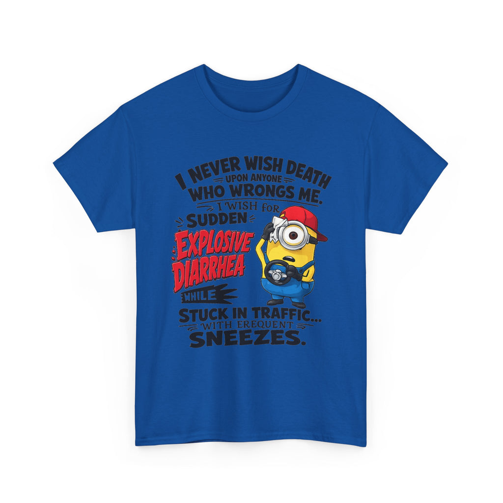 Funny Minion Traffic Tee — "Explosive Diarrhea" Humorous Graphic T-Shirt