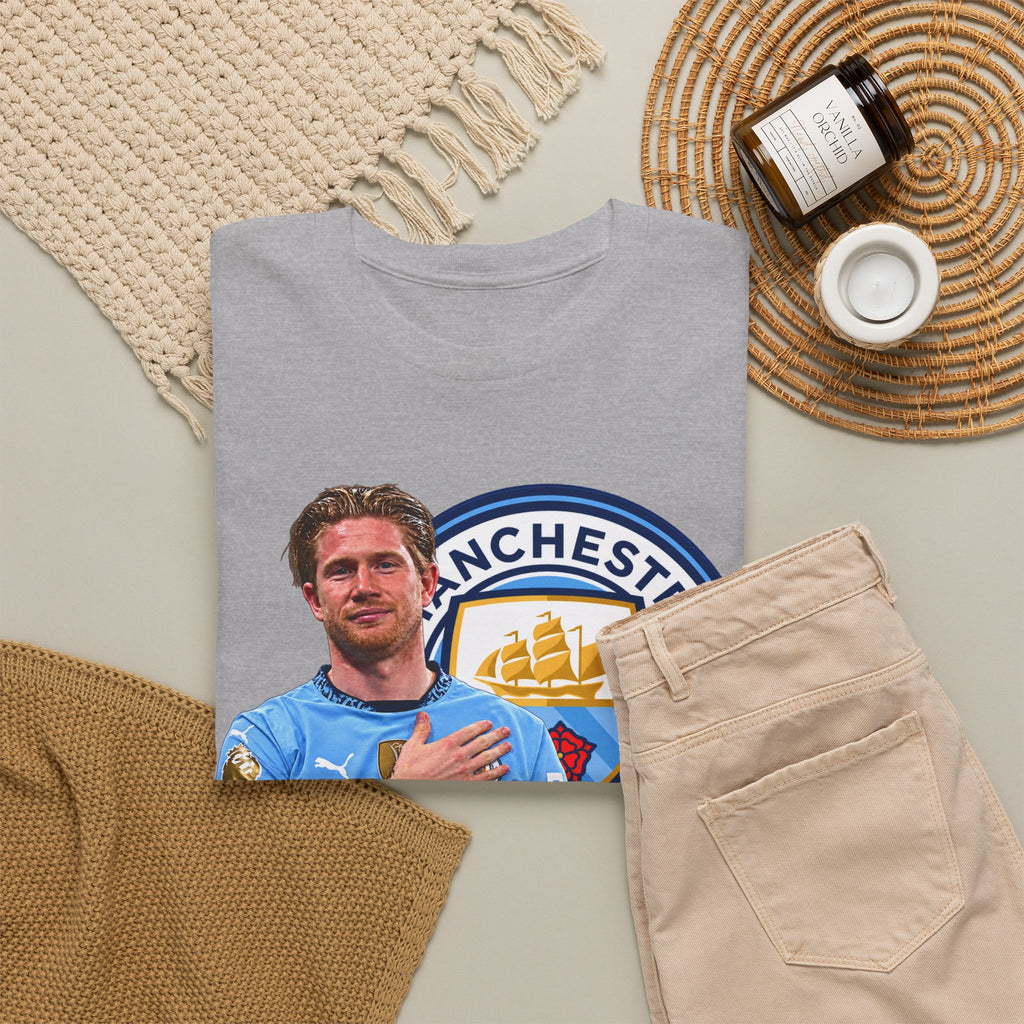 Kevin De Bruyne Manchester City Legend Cotton T-Shirt — Player Tribute Tee (Heart Badge Design)