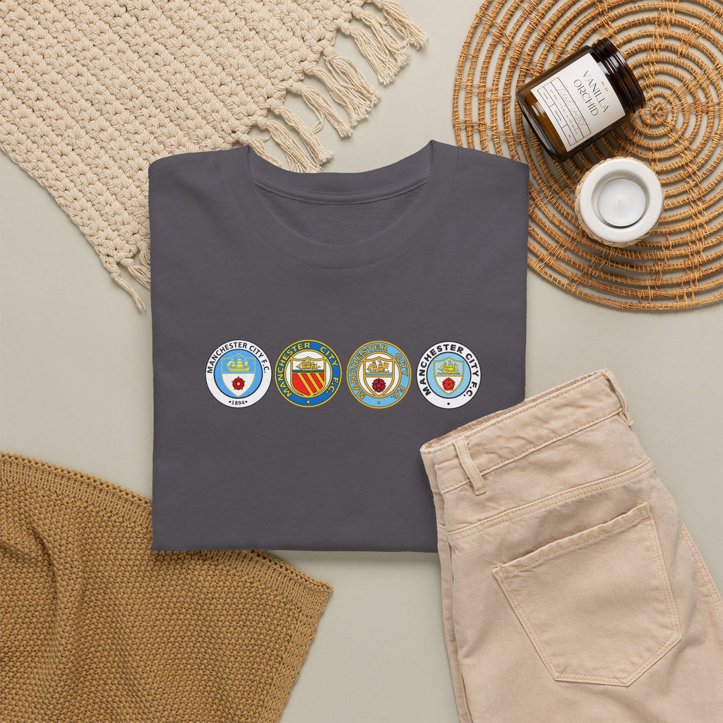 Man City Retro Crest Inspired Cotton T-Shirt