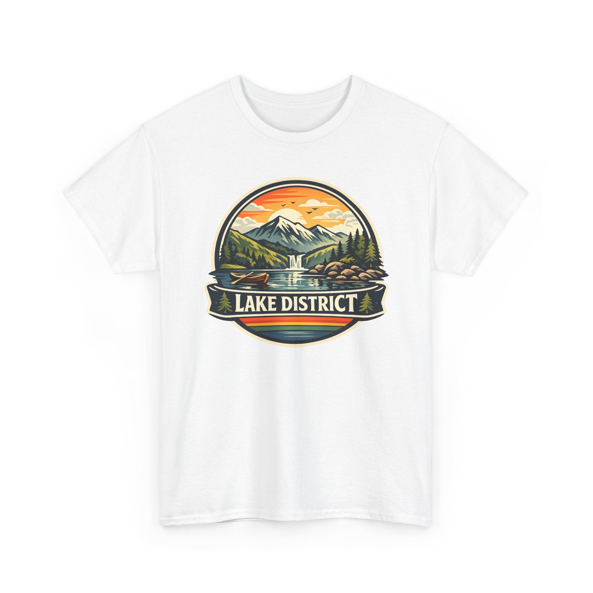Lake District Graphic Tee — Scenic Mountain & Lake Camping Shirt