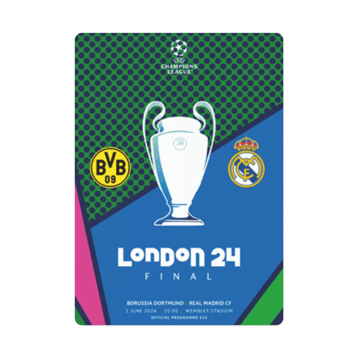 2024 Champions League Final Programme Cover Inspired Playing / Poker Cards