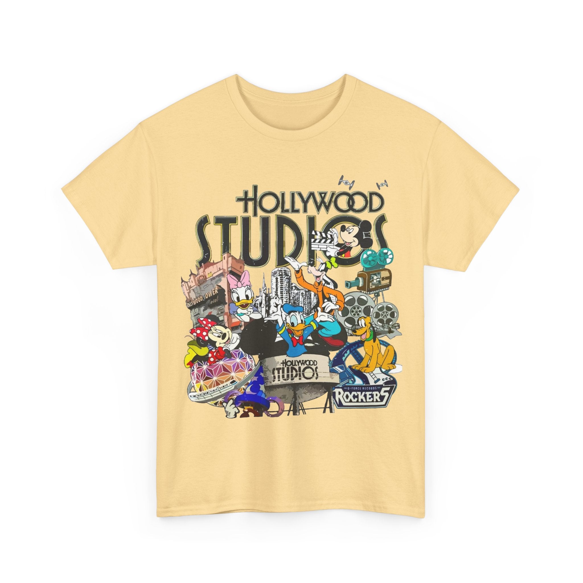 Hollywood Studios Collage T-Shirt — Vintage Theme Park Character Tee