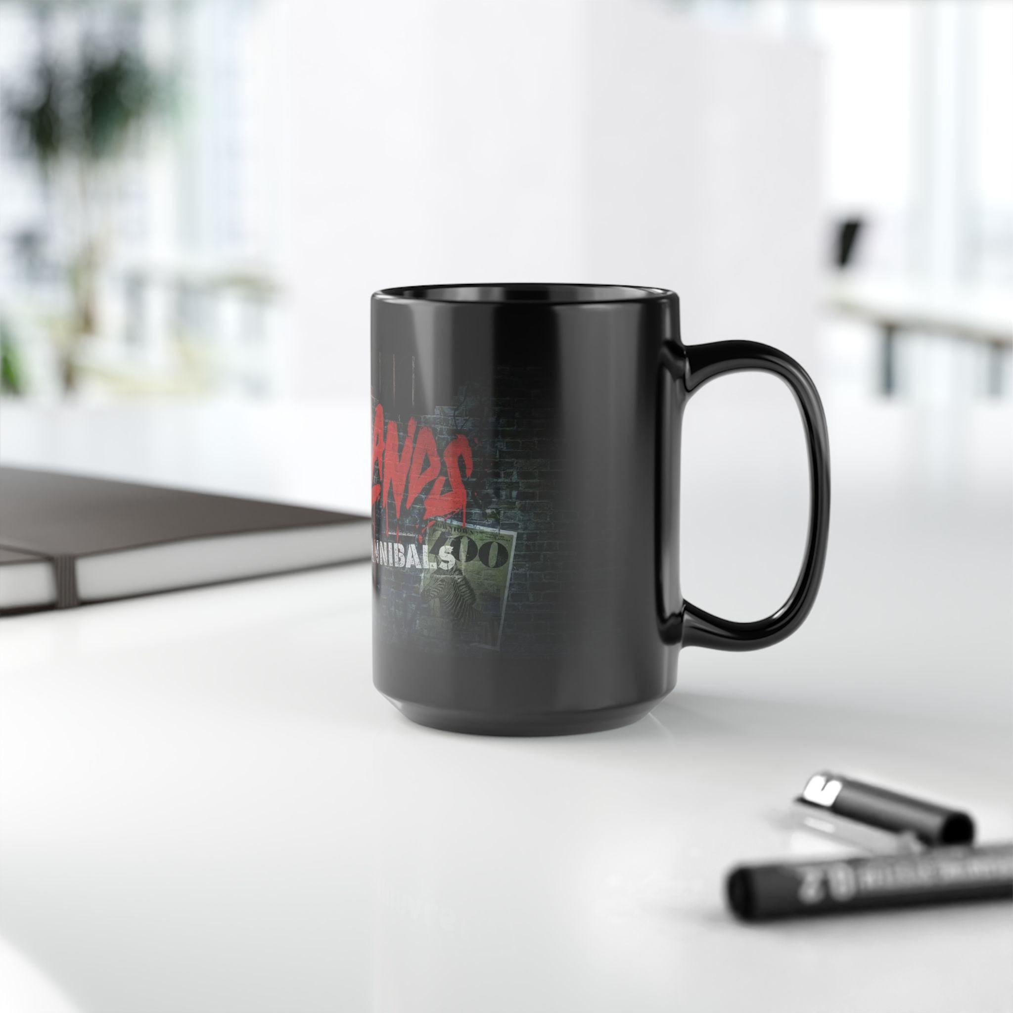 Black Mug — 'Madlands: Caged Cannibals' Horror Band Logo Coffee Cup (11oz/15oz)