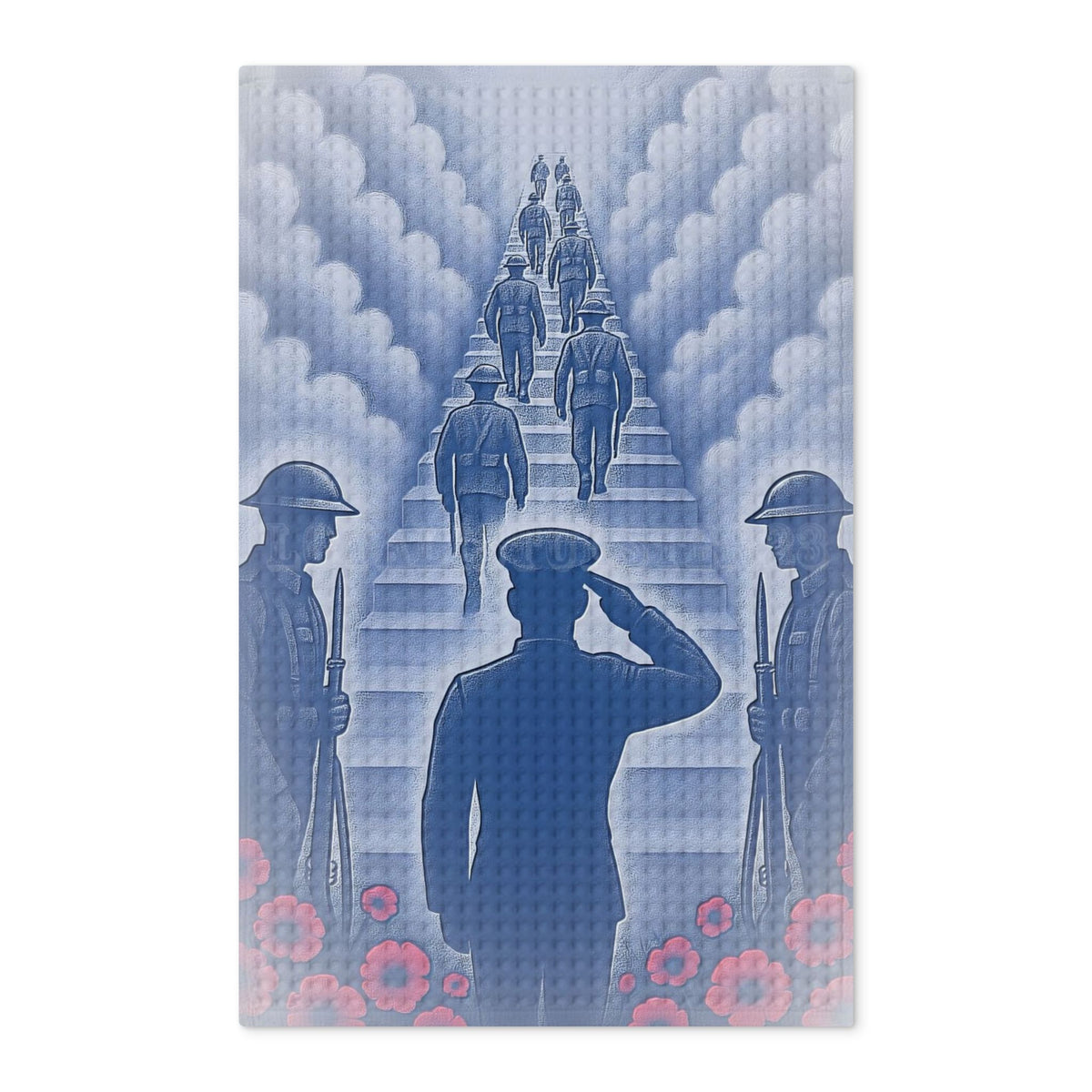 Remembrance Poppies Waffle Tea Towel — ANZAC / Memorial Day Tribute
