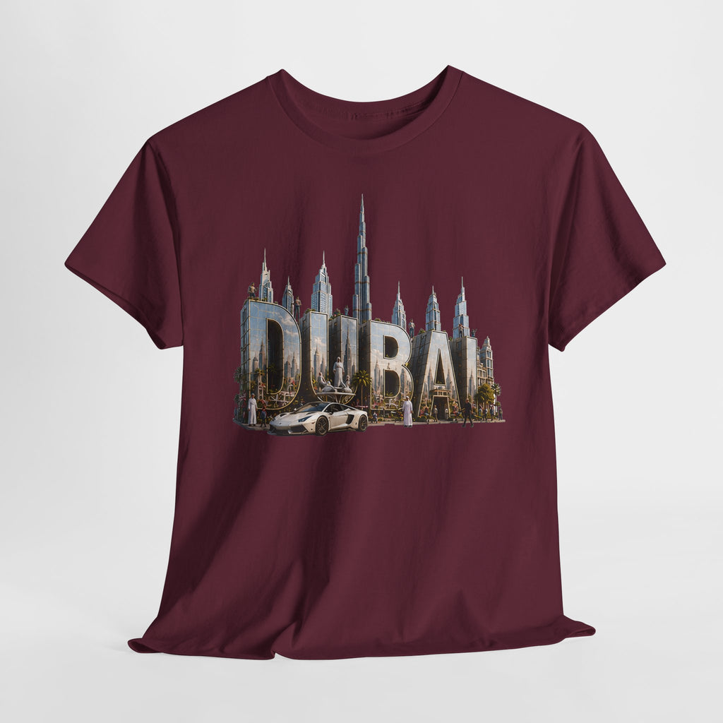 Dubai Skyline T-Shirt — Dubai Cityscape Graphic Tee with Burj Khalifa