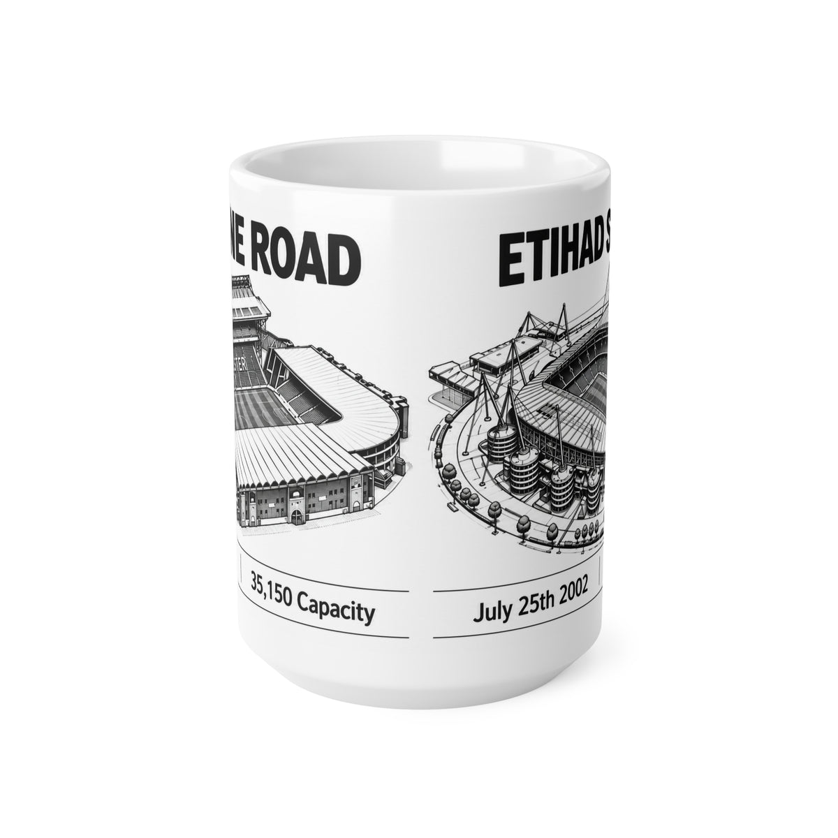 Manchester City Maine Road & Etihad Stadiums Ceramic Coffee Mug