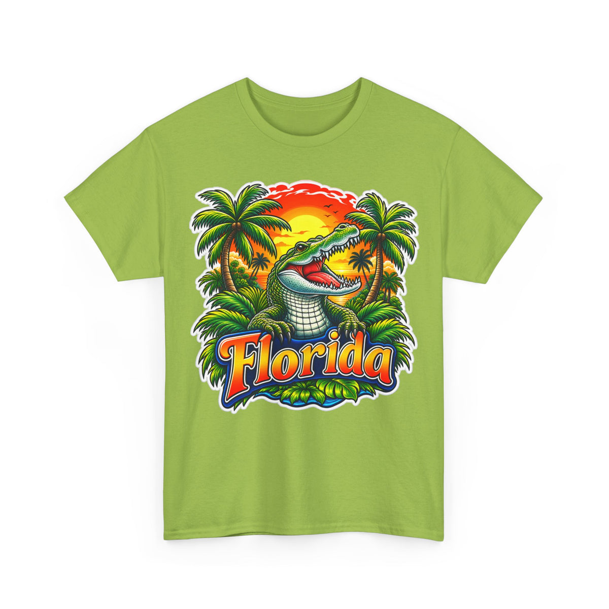Florida Gator Sunset T-Shirt — Tropical Palm Beach Vacation Tee