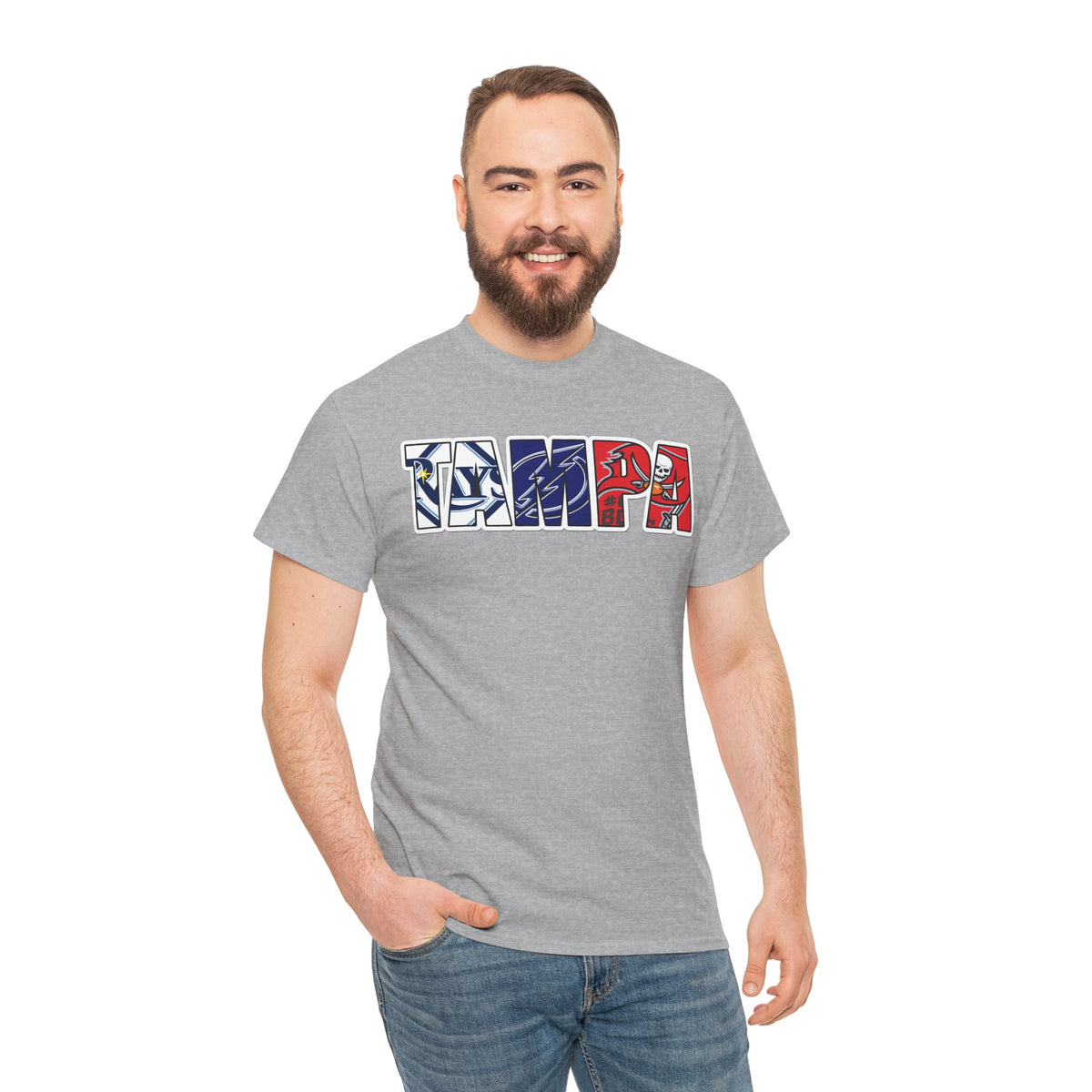 Tampa Block Letter Tee — Florida Flag Graphic T‑Shirt