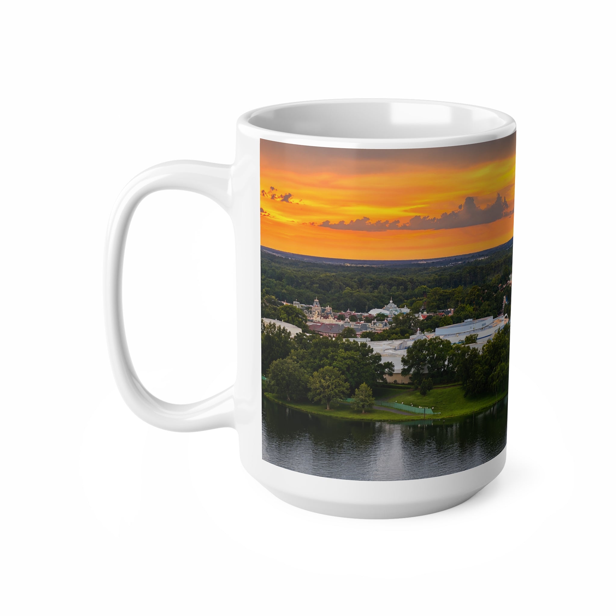 Magic Kingdom Castle Sunset Coffee Mug — Scenic Theme Park Skyline Ceramic Mug (11oz & 15oz)