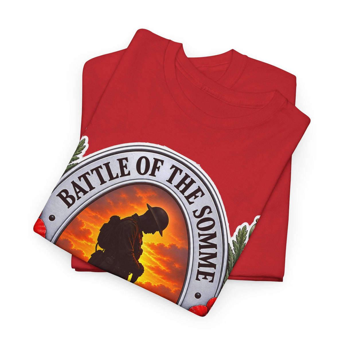 Battle of the Somme Memorial Cotton T-Shirt — 100th Anniversary Poppy Tribute