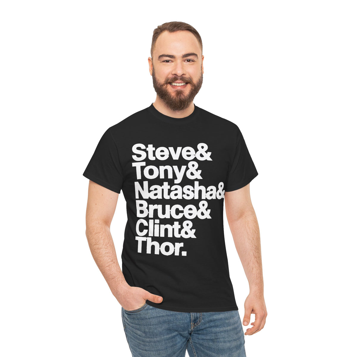 Avenger Names T-Shirt — Steve & Tony & Natasha & Bruce & Clint & Thor Tee