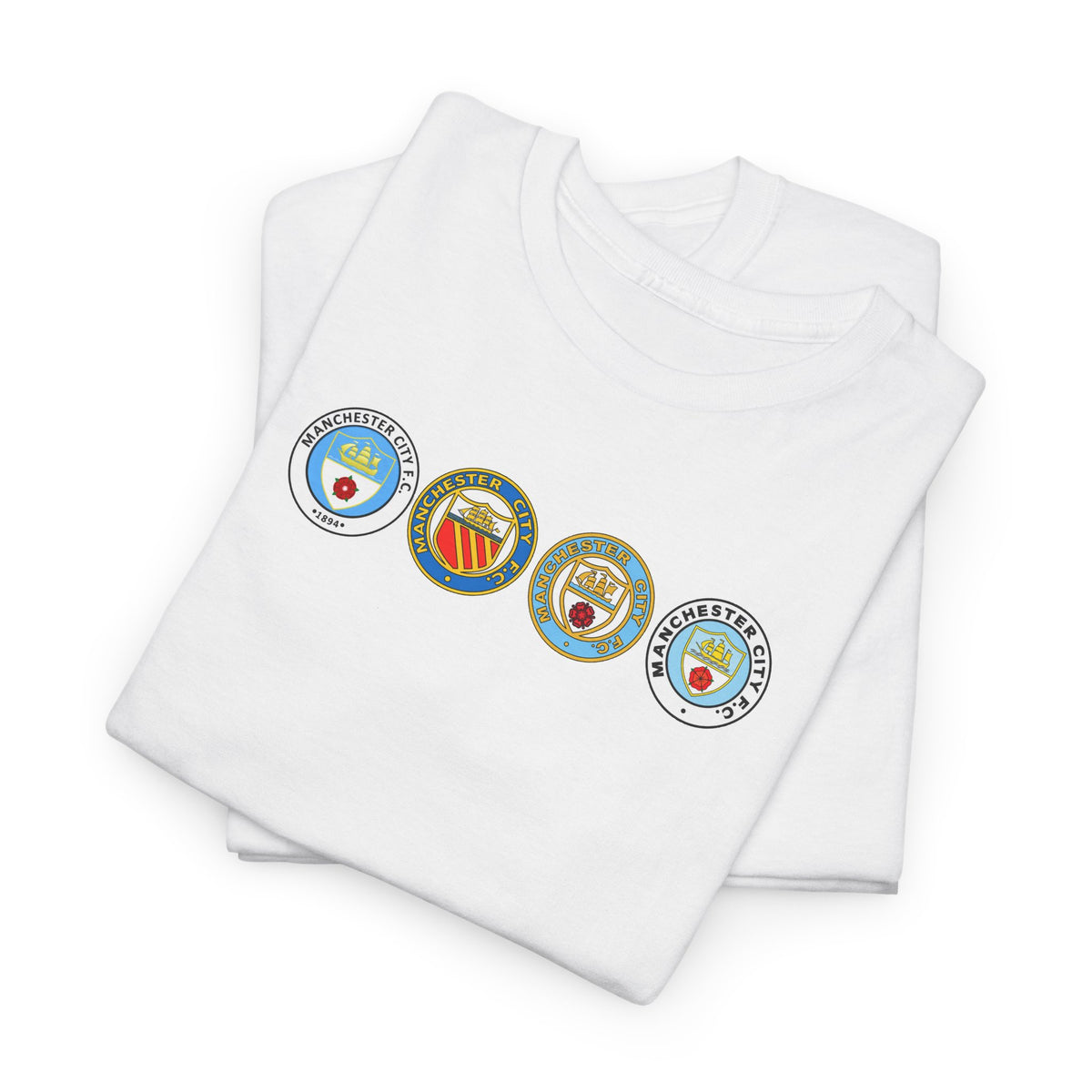 Man City Retro Crest Inspired Cotton T-Shirt