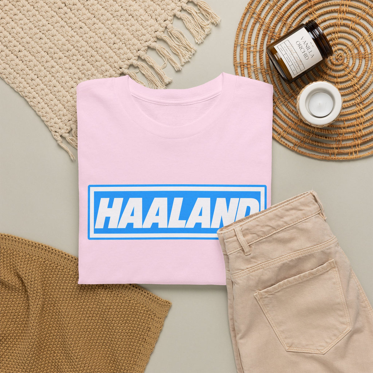 Haaland Box Logo Tee — Soccer Fan Jersey Style Shirt