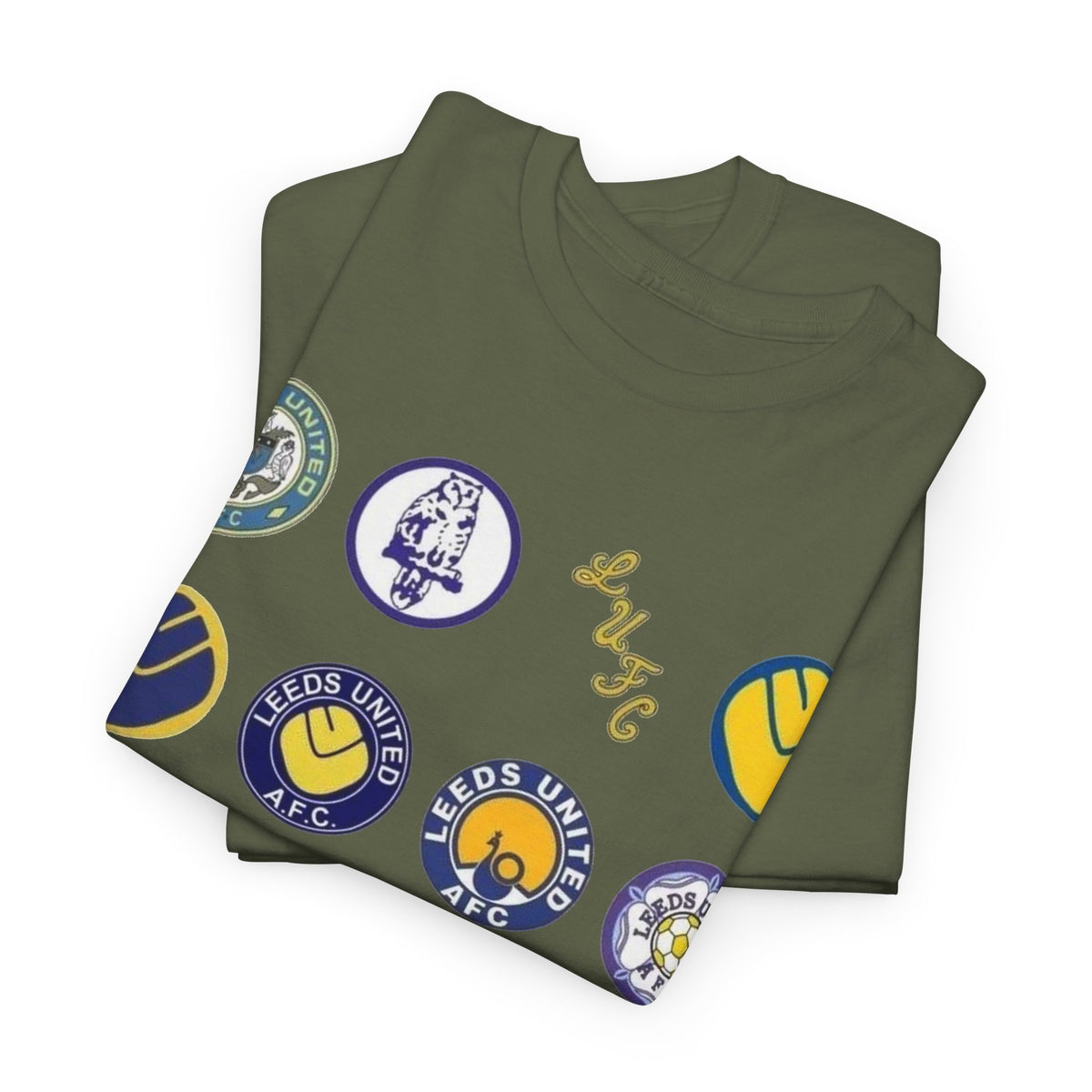 Leeds United Retro Crest Cotton T-Shirt — Vintage Football Club Emblem Tee
