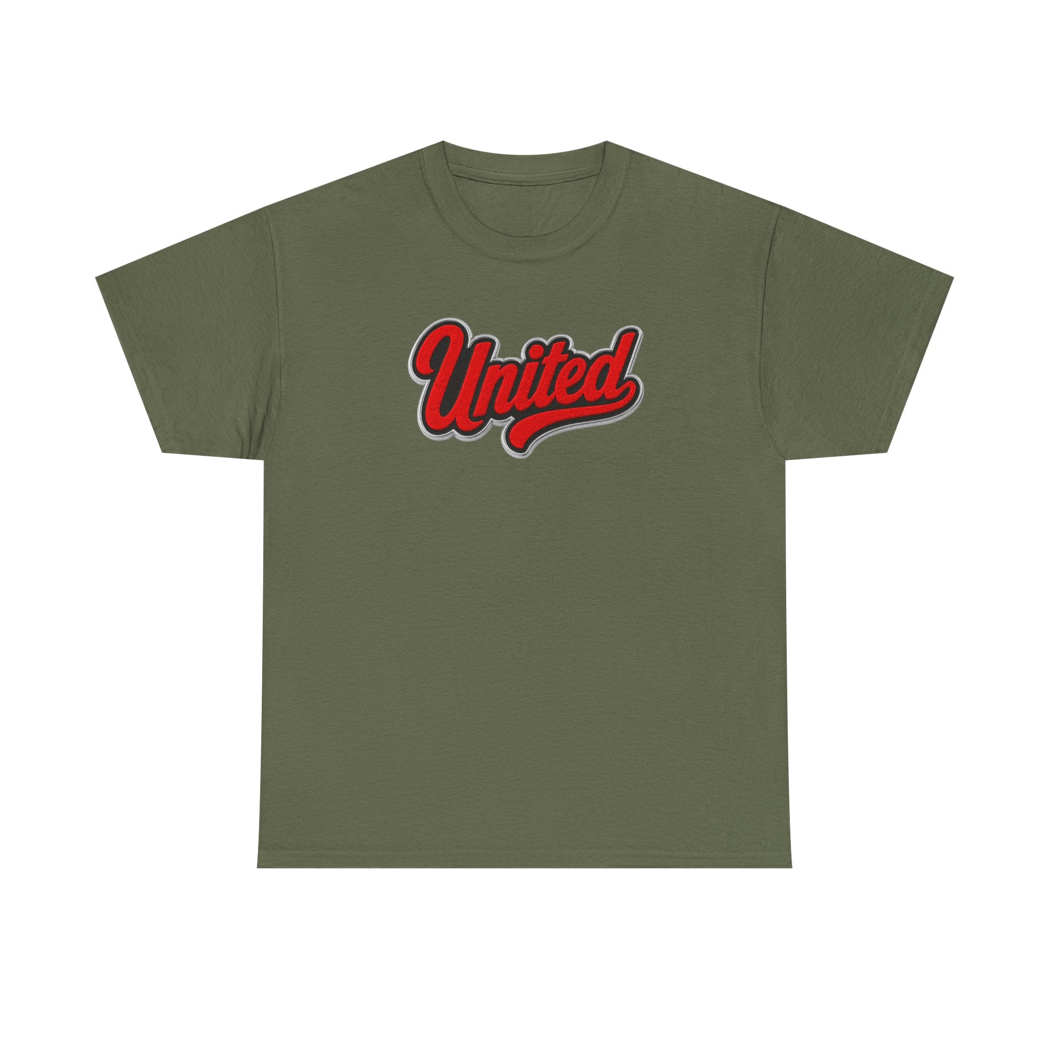 United Retro Script Tee — Vintage Red Logo T‑Shirt