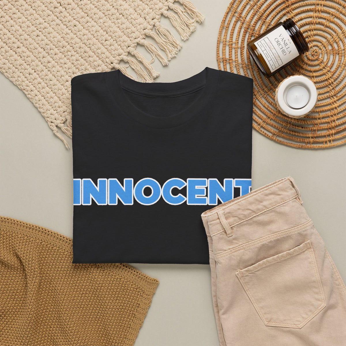 Innocent Graphic Tee — Bold Blue Statement Cotton T-Shirt