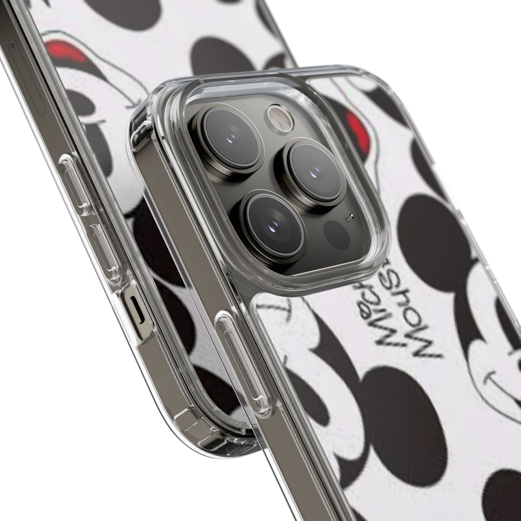 Mickey Mouse Clear Phone Case – Retro Cartoon Pattern Clear Case
