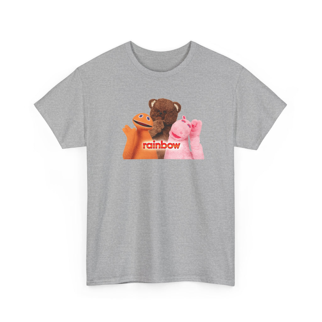 Rainbow Kids TV Zippy, George and Bungle Puppets T-Shirt — Cute Teddy & Hand Puppets Graphic Tee
