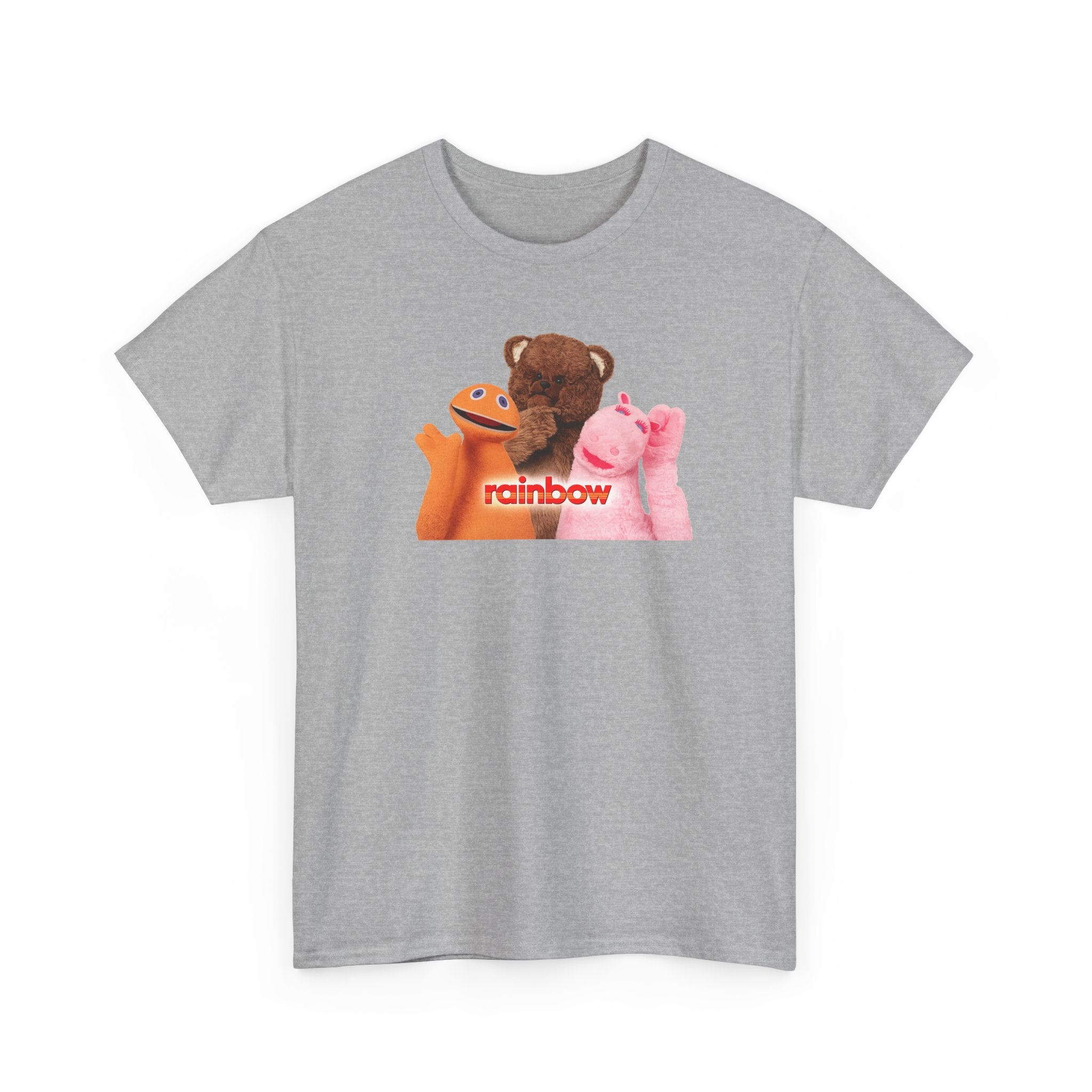 Rainbow Kids TV Zippy, George and Bungle Puppets T-Shirt — Cute Teddy & Hand Puppets Graphic Tee