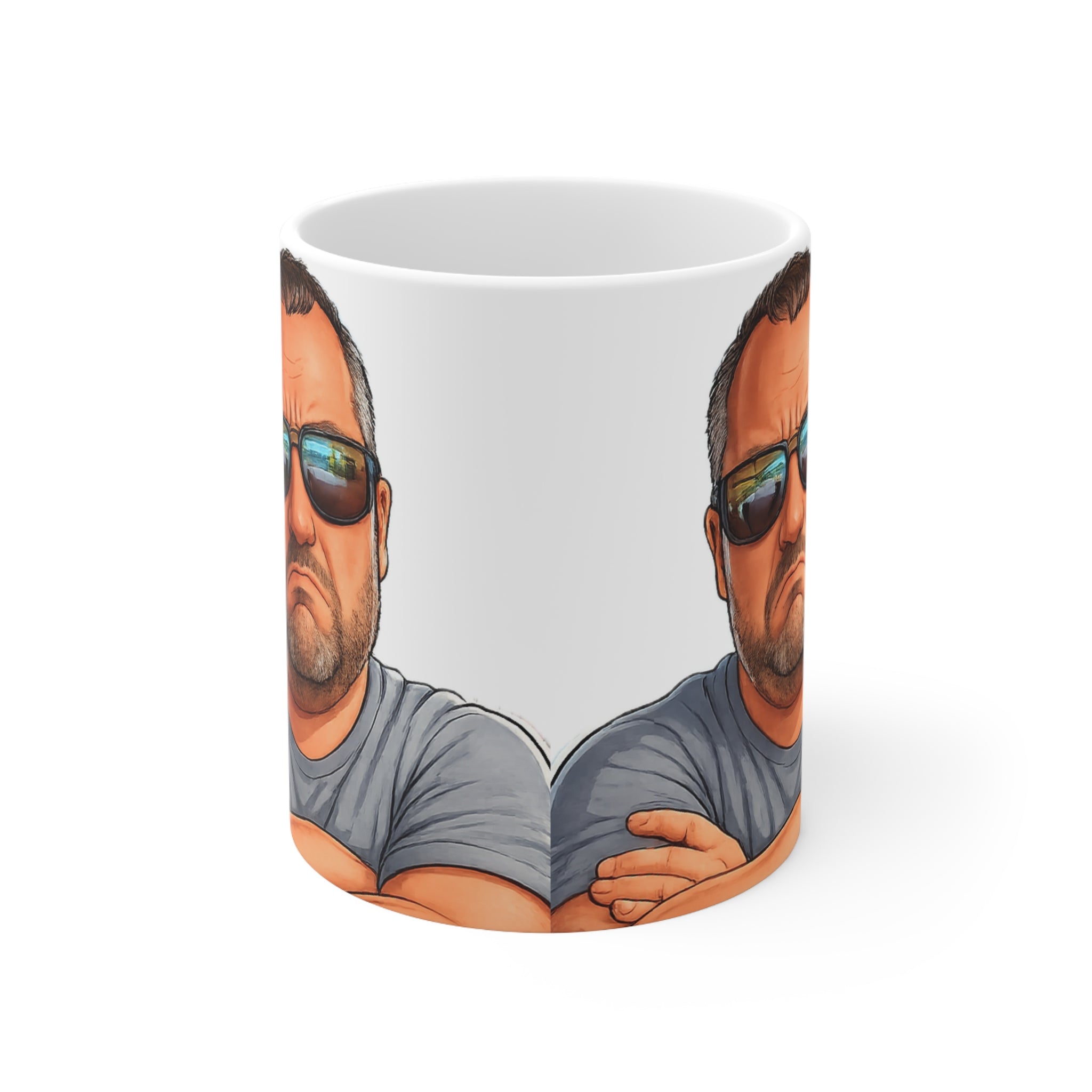 Grumpy Man Ceramic Coffee Cups, 11oz, 15oz