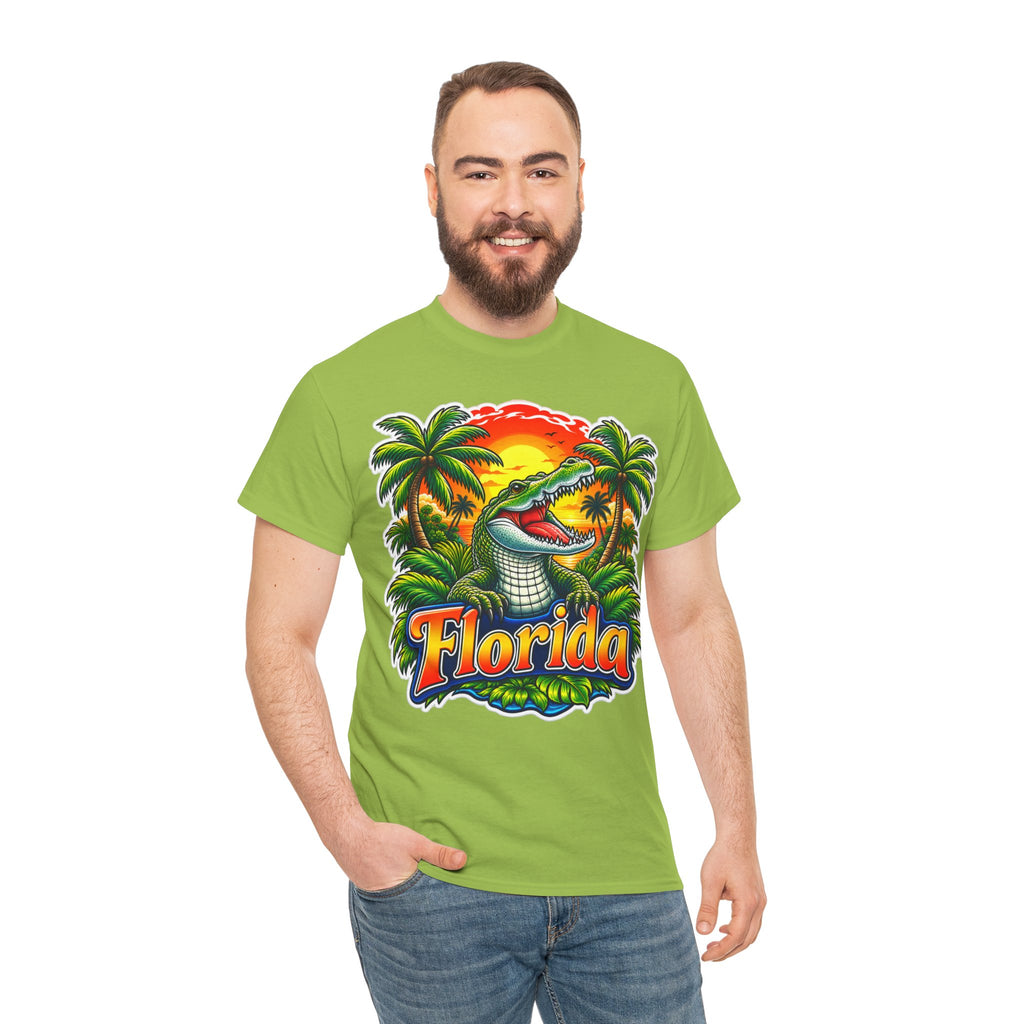 Florida Gator Sunset T-Shirt — Tropical Palm Beach Vacation Tee