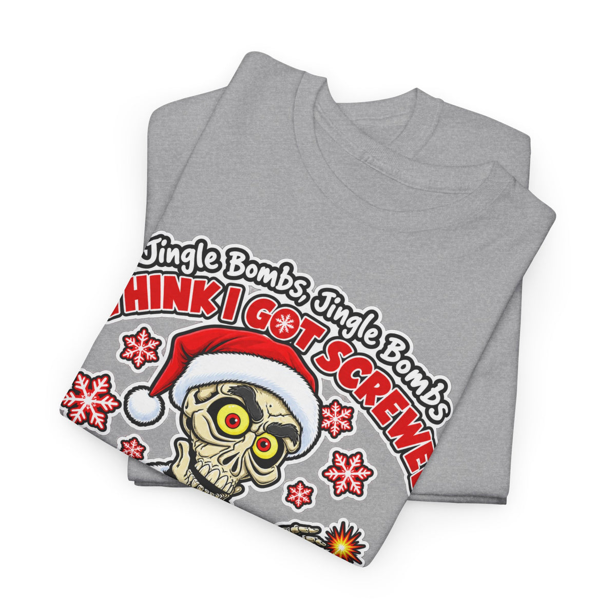 Santa Skull Christmas T-Shirt — "I Think I Got Screwed" Dark Holiday Tee